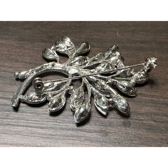 Vintage Lavender Leaves Blue Rhinestone Tree of Life Shaped Brooch Fashion Jewel - Picture 8 of 12